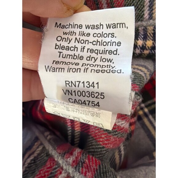 L.L. Bean King Pillowcase Set Of 2 Red Plaid Pattern 20"x40" 100% Cotton Flannel - Picture 3 of 5